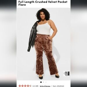 brown torrid velvet pants brand new with tags